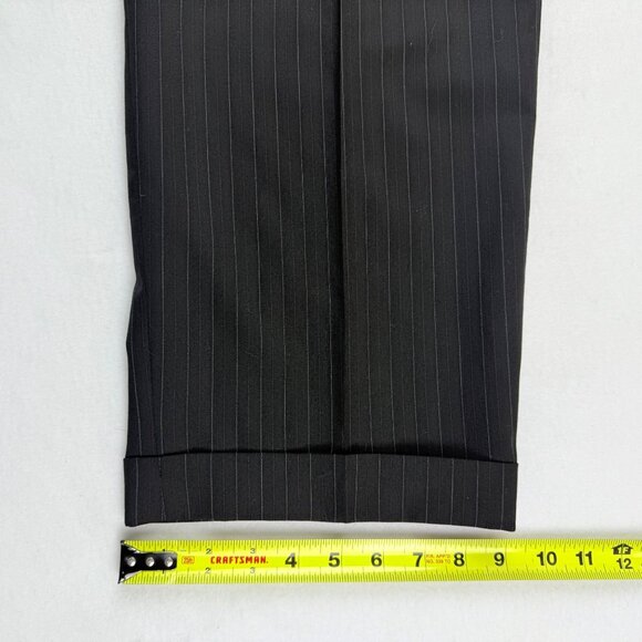 Hart Schaffner Marx Men's Pinstriped Wool Black Dress Trousers Size 36"x28.5" - Picture 9 of 9
